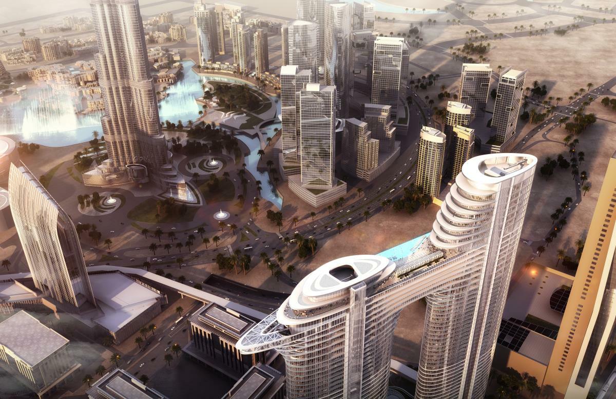 Address Sky View, Downtown Dubai Hotel Exterior foto The proposed complex